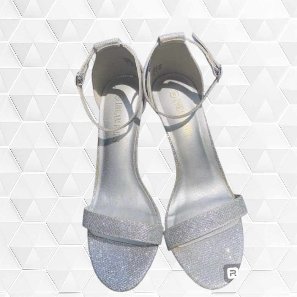 Dream Pairs Silver Glitter Heels